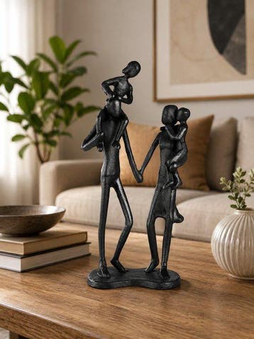 sculptuur, Family Love Sculpture with Children Modern Symbol