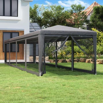 vidaXL Partytent met 10 mesh zijwanden 3x12 m HDPE, Tuin en Terras, Partytenten, Verzenden, Nieuw, Partytent