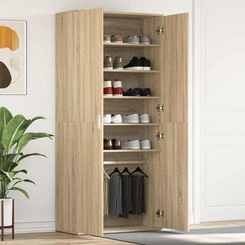 vidaXL Schoenenkast 80 x 39 x 178 cm Bewerkt hout Sonoma, Verzenden, Nieuw