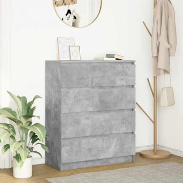 vidaXL Dressoir 80x35x99 cm spaanplaat betongrijs, Huis en Inrichting, Kasten | Dressoirs, Verzenden, Nieuw, Overige houtsoorten