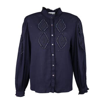 Antik Batik • donkerblauwe blouse Ayo • M, Kleding | Dames, Maat 38/40 (M), Nieuw, Antik Batik, Verzenden
