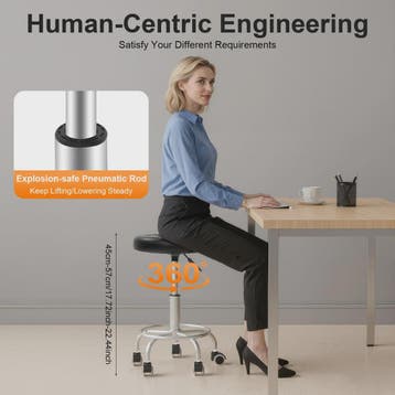 Verstelbare Bar Kruk met Wielen - 360° Draaibaar & 150kg Dra, Verzenden, Nieuw