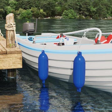 vidaXL Boot fenders 2 st Ø 16 x 58 cm Blauw PVC, Verzenden, Nieuw