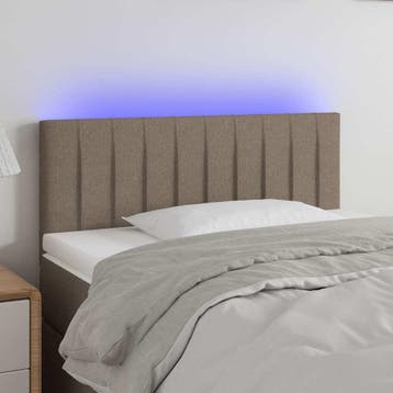 vidaXL Hoofdbord LED 80x5x78/88 cm stof taupe, Verzenden, Nieuw, Stof