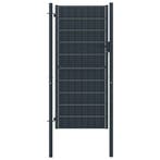 vidaXL Hekpoort PVC en staal 100x204 cm antraciet, Verzenden, Nieuw