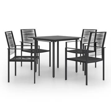vidaXL 5-delige Tuinset, 4 zitplaatsen, Verzenden, Nieuw, Rvs