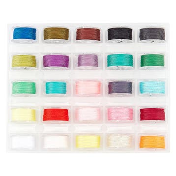 25 x Polyester spoeldraad – gemixte kleuren – ca. 0,1 mm, Ophalen of Verzenden, Nieuw, Kraal