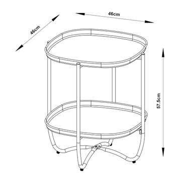 Tuintafel Sandefjord bijzettafel metaal 57,5x46x46cm zwart [, Tuin en Terras, Tuintafels, Verzenden, Nieuw