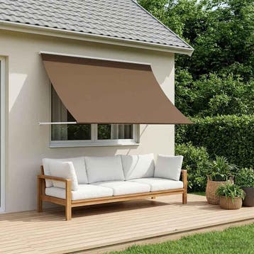vidaXL Markies Taupe 200 x 150 cm 180 g / m² Polyester met, Tuin en Terras, Zonneschermen, Verzenden, Nieuw