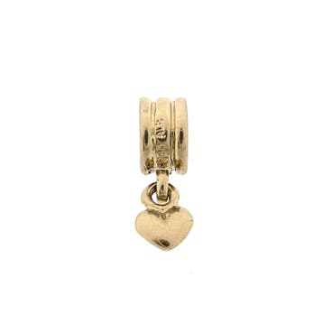 Pandora bedel; Goud; Dangling Heart (Hanger of bedel), Sieraden, Tassen en Uiterlijk, Bedels, Ophalen of Verzenden, Gebruikt, Goud
