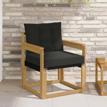 vidaXL Tuinbank Massief Acaciahout en Textilene Wit, Tuin en Terras, Verzenden, Nieuw