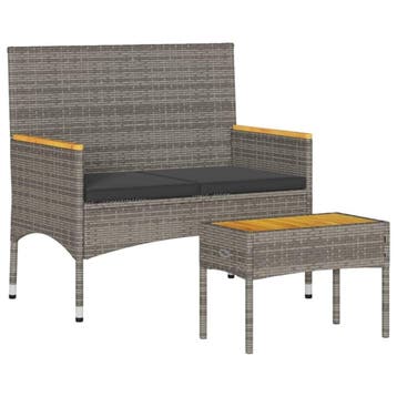 Tuinset met Tafel - Grijs | Tweedekansje | OP=OP, Ophalen of Verzenden, Zo goed als nieuw, Rotan