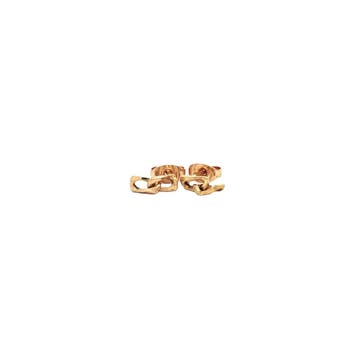 Rosegouden oorstekers met hanger 18 karaat, Verzenden, Zo goed als nieuw, Goud
