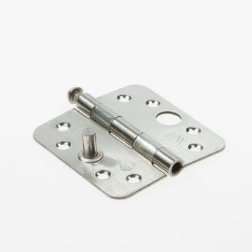 OUTLET DX® Scharnier ronde hoeken 89x89 mm losse RVS pen RVS, Ophalen of Verzenden, Nieuw