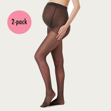 Zwangerschapspanty Positiepanty 2-Pack 20 Den Black, Verzenden, Nieuw