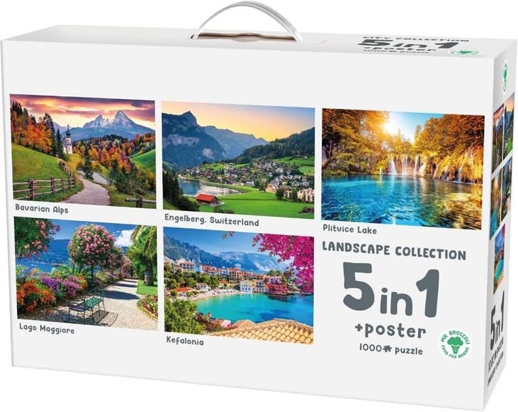 Landscape 5-in 1 Puzzel (1000 stukjes) | Mr. Broccoli -, Hobby en Vrije tijd, Denksport en Puzzels, Nieuw, Verzenden