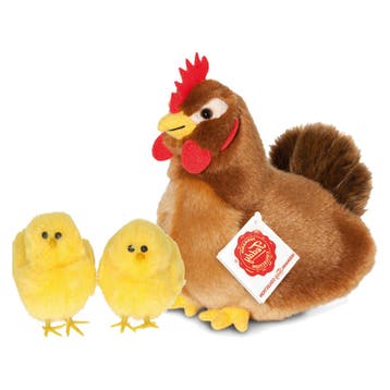 Pluche kip knuffel - 16 cm - multi kleuren - kuiken set, Verzenden, Nieuw