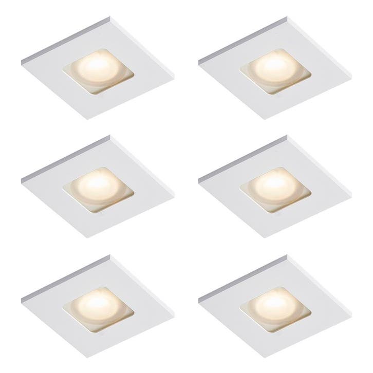 Set van 6 moderne inbouwspots wit vierkant IP44 - Qure, Huis en Inrichting, Lampen | Spots, Nieuw, Verzenden