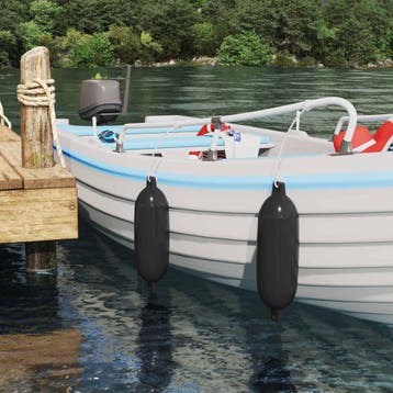 vidaXL Boot fenders 2 st Ø 16 x 58 cm Zwart PVC, Verzenden, Nieuw
