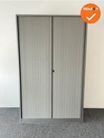 Roldeurkast - Ahrend - 195x120x45cm - Zilvergrijs - Met wit, Werkplek, Ophalen of Verzenden, Gebruikt, Kast