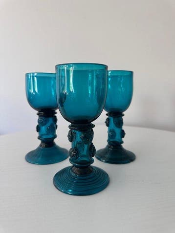 Wijnglas (3) - Set van 3 antieke Rijnlandse / Regency, Antiek en Kunst