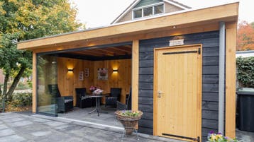 ALL-IN DEAL- Plat dak met schuur 6x3m voor maar €6156, Ophalen of Verzenden, Nieuw, Veranda