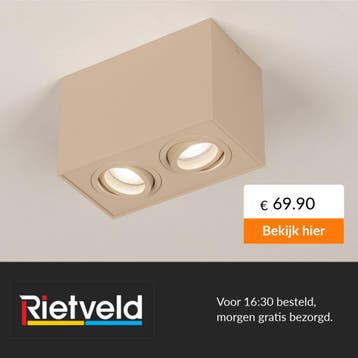 Rietveld-Spots-Beige-Metaal, Aluminium, Huis en Inrichting, Verzenden, Nieuw