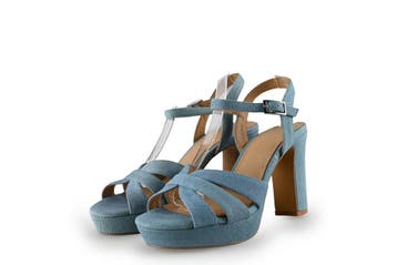 Manfield Sandalen in maat 38 Blauw, Sandalen of Muiltjes, Zo goed als nieuw, Manfield, Verzenden