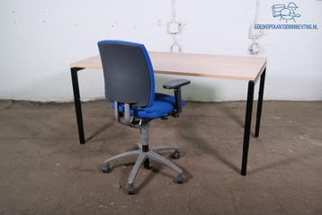 Assenburg bureau licht eiken 160x80 cm handmatig verstelbaar, Verzenden, Gebruikt