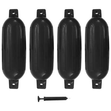vidaXL Bootstootkussens 4 st 58,5x16,5 cm PVC zwart, Watersport en Boten, Bootonderdelen, Verzenden, Nieuw