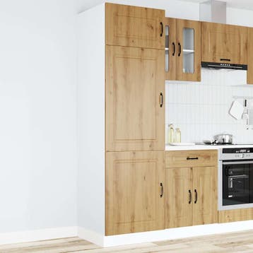 vidaXL Keukenkast Kalmar bewerkt hout artisanaal eikenkleur, Verzenden, Nieuw, Bruin
