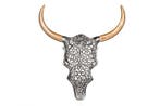 Extravagante wanddecoratie EXOTIC BULL 57cm zilveren, Huis en Inrichting, Woonaccessoires | Overige, Ophalen of Verzenden, Nieuw