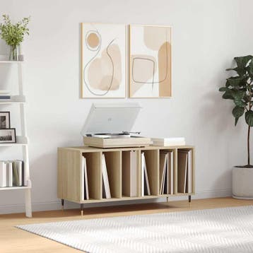 vidaXL Platenkast 100x38x48 cm bewerkt hout sonoma, Verzenden, Nieuw