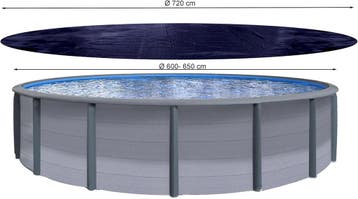 QUICK STAR zwembadafdekking rond Ø 720 cm zwart 200 g/m², Verzenden, Nieuw