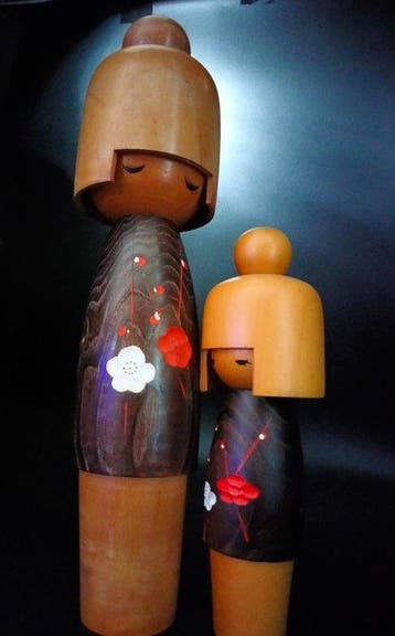Okamoto Usaboro - Beeldje, mooie creatieve set Kokeshi
