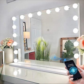 Make-up Spiegel met Licht | Bluetooth | Tweedekansje, Sieraden, Tassen en Uiterlijk, Uiterlijk | Cosmetica en Make-up, Gebruikt