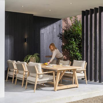 Julia low tuinstoel brushed teak 4 Seasons Outdoor, Tuin en Terras, Ophalen of Verzenden, Nieuw, Teakhout