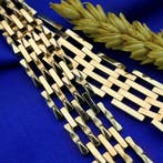 Gouden tankschakel armband (Schakelarmband), Ophalen of Verzenden, Gebruikt, Overige kleuren, Goud