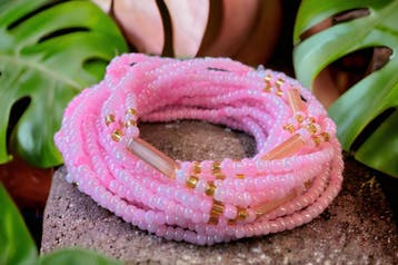 3 in 1 Waist Beads / Afrikaanse Heupketting - AME - Roze (el, Ophalen of Verzenden, Nieuw