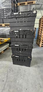 Nestbare Stapelbak, 600x400x360 mm, euronorm, zwart, Gebruikt, 40 tot 60 cm, 50 tot 75 cm, Bak of Kist