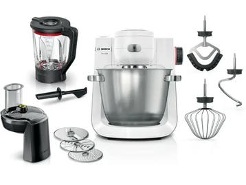 Bosch Serie | 6 - Keukenmachine 1600 W - 5,5 L RVS kom - Wit, Verzenden, Zo goed als nieuw