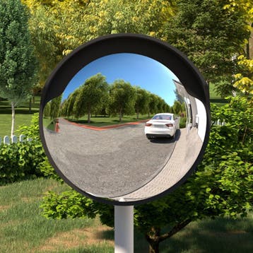 vidaXL Buiten Convex Verkeersspiegel Zwart Ø45 cm, Verzenden, Nieuw