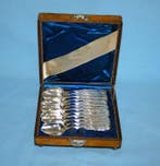 Theelepel (12) - .835 zilver - In originele cassette, Antiek en Kunst