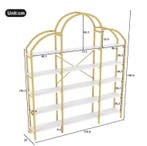 Minimalistisch Wandrek – 5 Lagen Goud Wit Staal en MDF, Huis en Inrichting, Verzenden, Nieuw