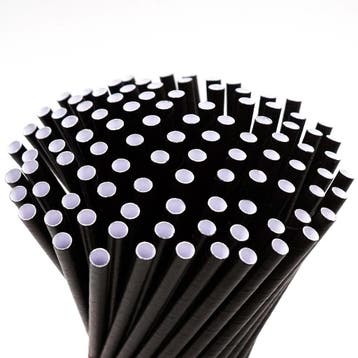 Papieren rietjes | 8x150mm | zwart | 3500  stuks Luxus, Verzenden, Nieuw in verpakking