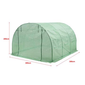 [en.casa] Tuinkas Dornbirn 300x300x200 cm groen, Verzenden, Nieuw