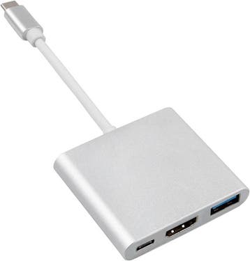 USB-C adapter 3 in 1 - USB + HDMI + USB-C - Zilver, Ophalen of Verzenden, Nieuw