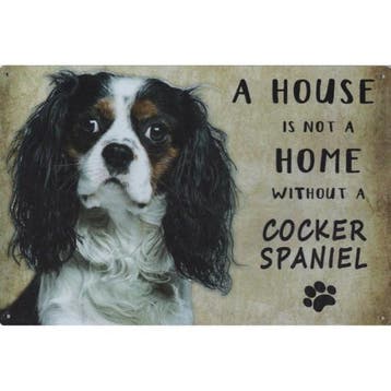 Wandbord - A House Is Not A Home Without A Cocker Spaniel, Dieren en Toebehoren, Ophalen of Verzenden, Nieuw