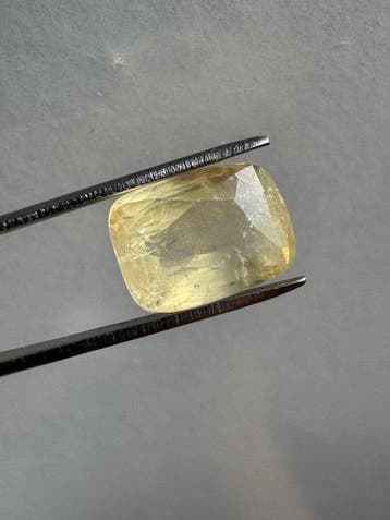 1 pcs Geel Saffier - 5.20 ct - Bellerophon Gemlab, Sieraden, Tassen en Uiterlijk, Nieuw