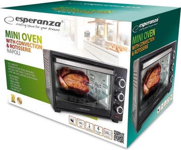 Esperanza convectie en rotisserie mini oven 25L Napoli, Verzenden